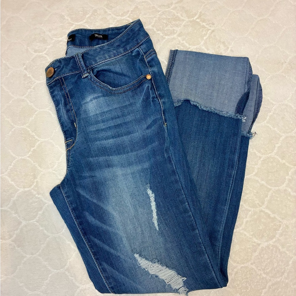 Taylor Stitch Blue Flare Jeans